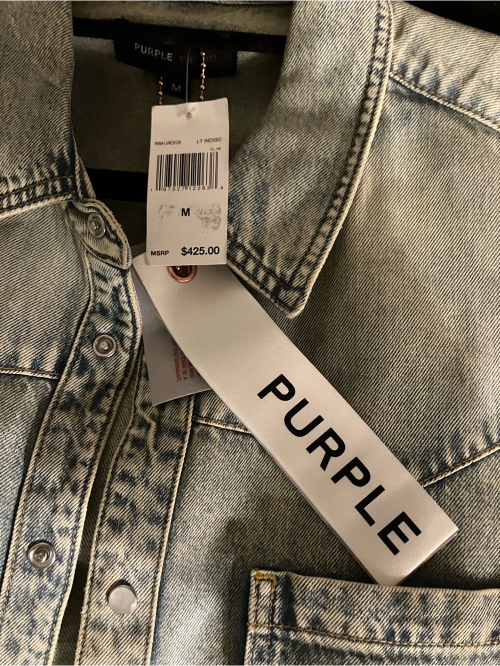 PURPLE Light Indigo Men's Denim Jacket - Light Indigo